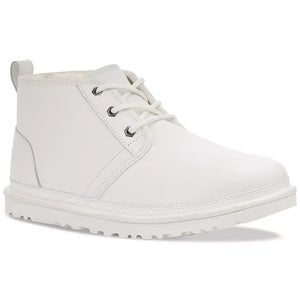 UGG Neumel 1133777-WWH Boot Men's White Leather Wool Lined Ankle Chukka NCW2