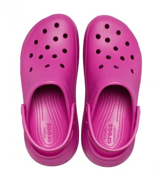 Crocs Crush 207521-6SV Clogs Unisex Fuchsia Slip-On Platform Casual Shoes NCB3