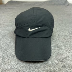 Nike Mens Hat Adjustable Black White Swoosh 5 Panel Featherlight Running Tennis