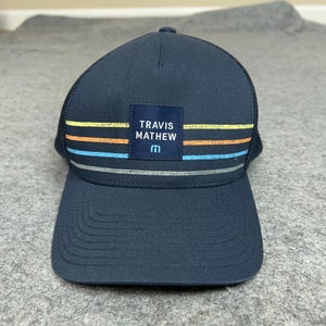 Travis Mathew Mens Hat Snapback Navy Trucker Golf Sports Outdoor Logo Cap Casual