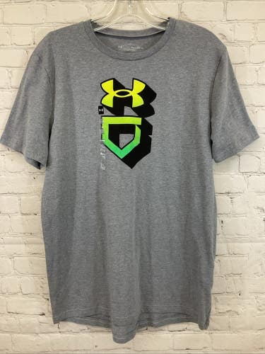Under Armour 1365546 Boy's Baseball Gradient T-Shirt Light Steel YXL Extra Large