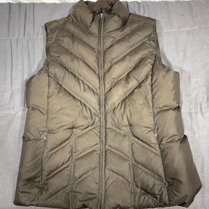 Eddie Bauer Premium Goose Down Dark Brown Puffer Vest Men's XL
