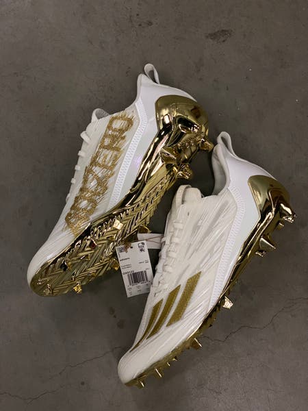 Adidas Adizero Mens Size  13 Football Cleats White Gold Metallic GX5122 s-l400.jpg main image 3