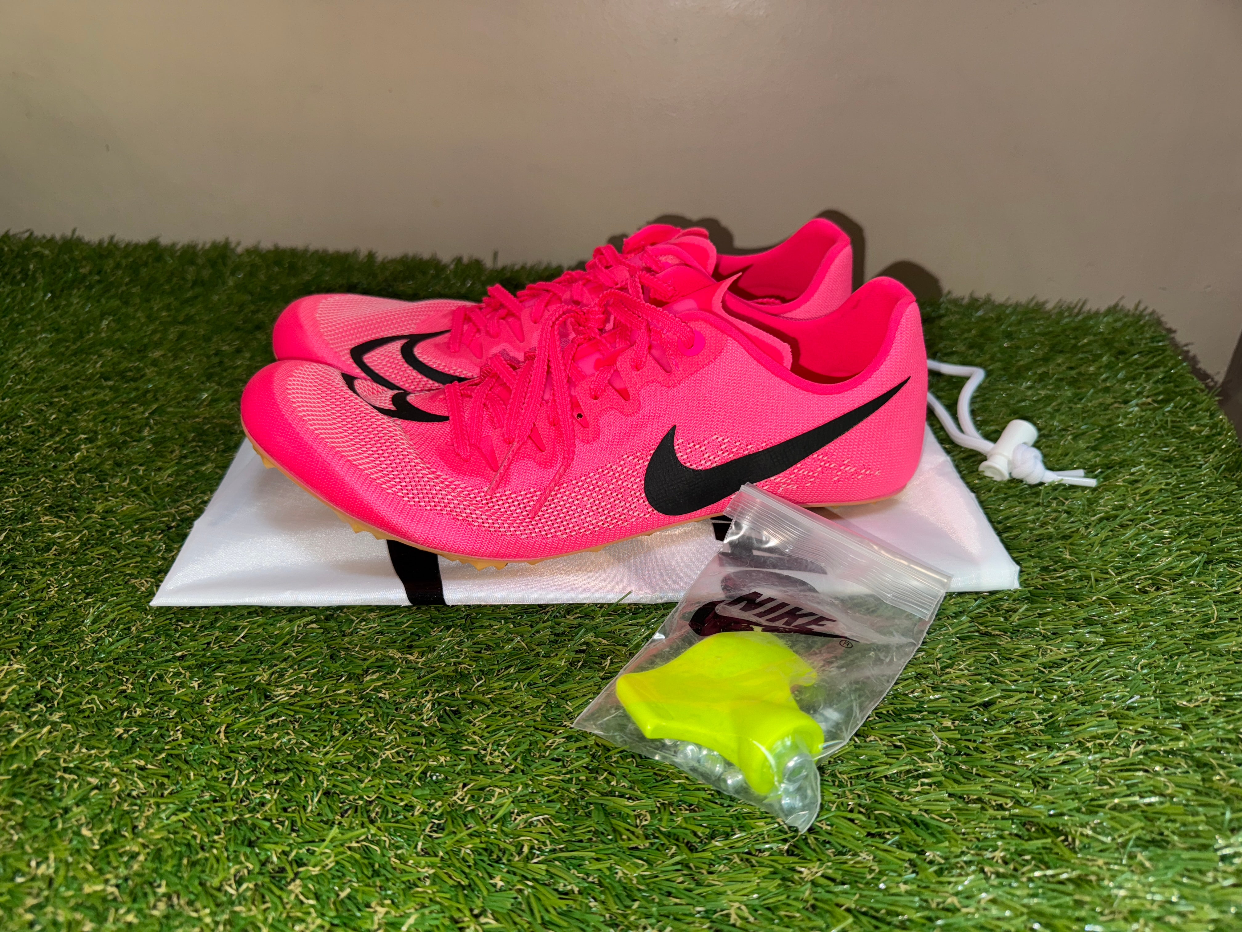 Nike Zoom Ja Fly 4 Hyper Pink Orange Track Sprinting Spikes Mens 9.5 DR2741-600 Nike Ja Fly 4 Track Sprint Spikes Racing Shoes Hyper Pink  main image 2