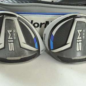 LEFT HANDED TaylorMade SIM Max 3 and 5 Fairway Wood Set Regular Graphite #190369