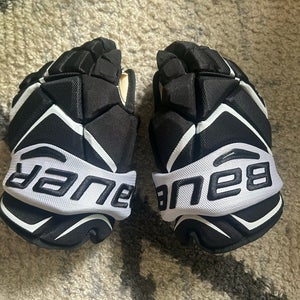 NEW NHL Black Pittsburgh Penguins Bauer Vapor 1x PRO STOCK Ice HOCKEY GLOVES 13"