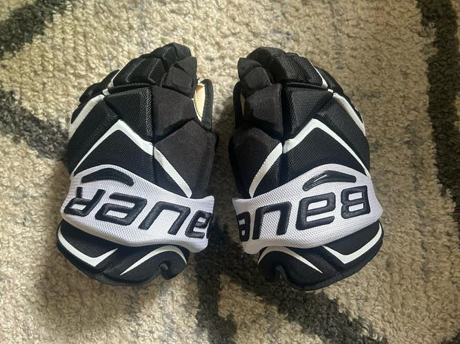 NEW NHL Black Pittsburgh Penguins Bauer Vapor 1x PRO STOCK Ice HOCKEY GLOVES 13"