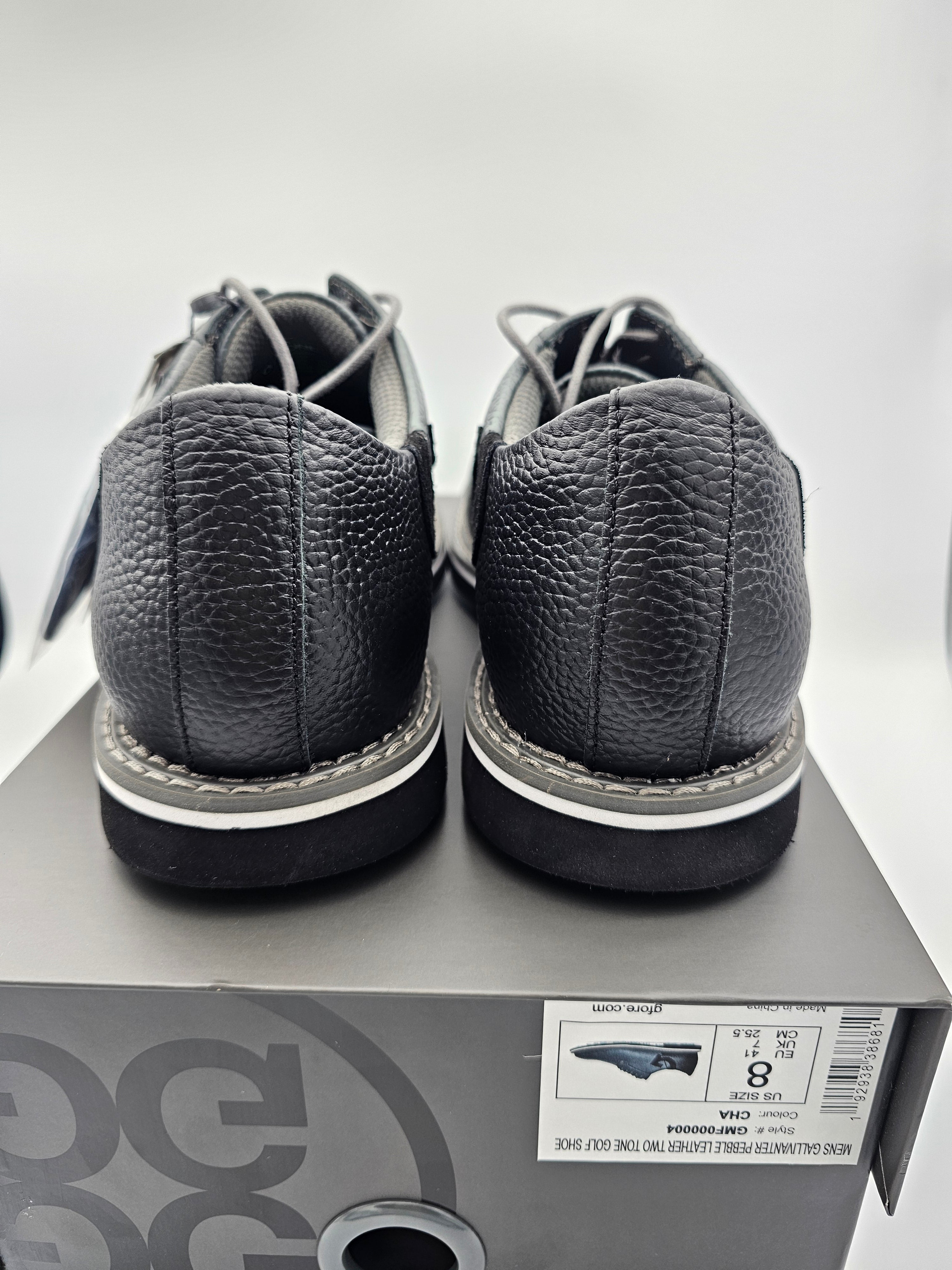 G/FORE Gallivanter Mens 12 Charcoal Pebble Leather Spikeless Golf Shoes G/FORE MEN GALLIVANTER PEBBLE LEATHER TWO TONE GOLF SHOES  main image 4