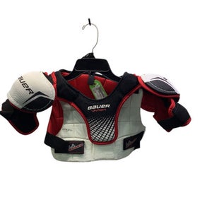 Used Bauer VAPOR ROOKIE Junior Shoulder Pads White/Black/Red SM 11347-S000247019