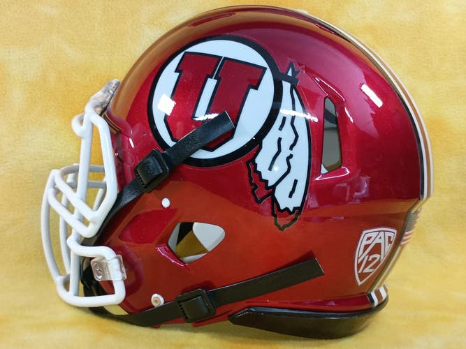 Utah Utes custom fullsize Riddell Speed Lg football helmet Candy Red