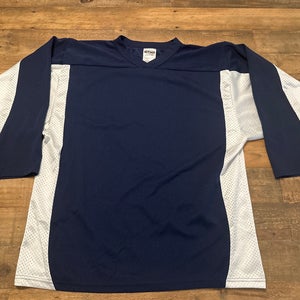 Athletic Knit Brand  Jersey - Navy Blue/ White - Size youth / Large
