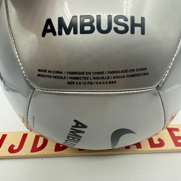 Nike x Ambush Metallic Silver Soccer Ball FN1583-095 Size 5 NWT