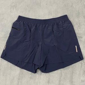REI Co-Op Running Shorts Men XL 5" Blue Drawstring Elastic Waist Reflective Logo