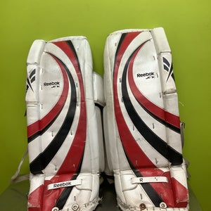 Reebok (Used) White Intermediate Junior 28" Goalie Leg Pads