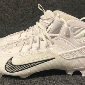 Men’s Nike Huarache 9 Elite Mid LAX Lacrosse Cleats White FD0088-101  Size 12