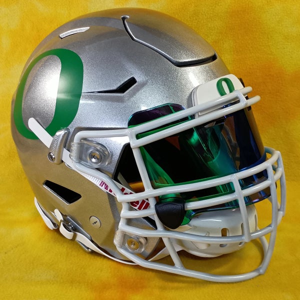 Oregon Ducks custom fullsize Riddell speed Flex Lg football helmet silver