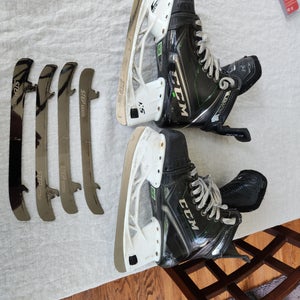 CCM RibCor 100k Pro Hockey Skates Size 6.5 (Used) + 3 SETS OF STEEL