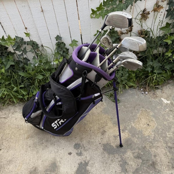 Womens Golden Bear Golf Club Complete Set With Strata Purple Golf Stand Bag