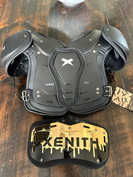 Youth Xenith Fly Shoulder Pads (New) with Gold back plate