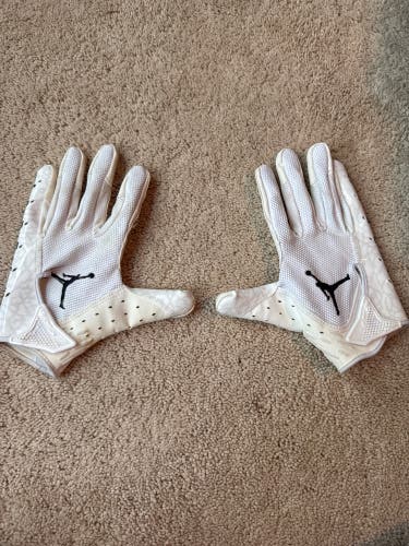 White Large Adult Jordan Gloves (Used)