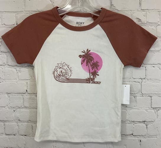 Roxy ARGZT03951	Girl's Retro Surf Team T-Shirt White Henna XXL 2XL