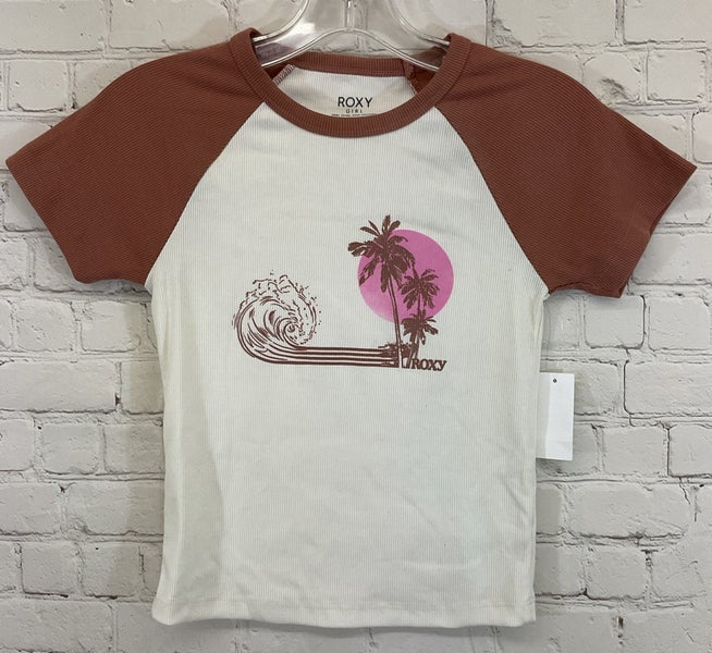 Roxy ARGZT03951	Girl's Retro Surf Team T-Shirt White Henna XXL 2XL