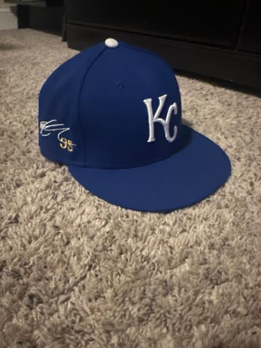 Blue Men's Royals Eric Hosmer Stitched 7 1/4 New Era Hat (Used)