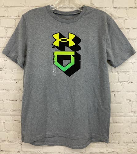 Under Armour 1365546 Boy's Baseball Gradient T-Shirt Light Steel YLG Youth Large
