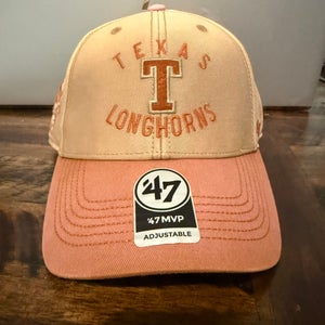 NWT Texas Longhorns NCAA ‘47 Brand Adjustable Khaki Hat Cap OSFA
