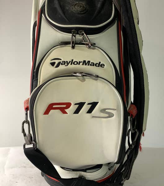 TaylorMade R11S Staff Bag White 6-Way Divide Single Strap Golf Bag