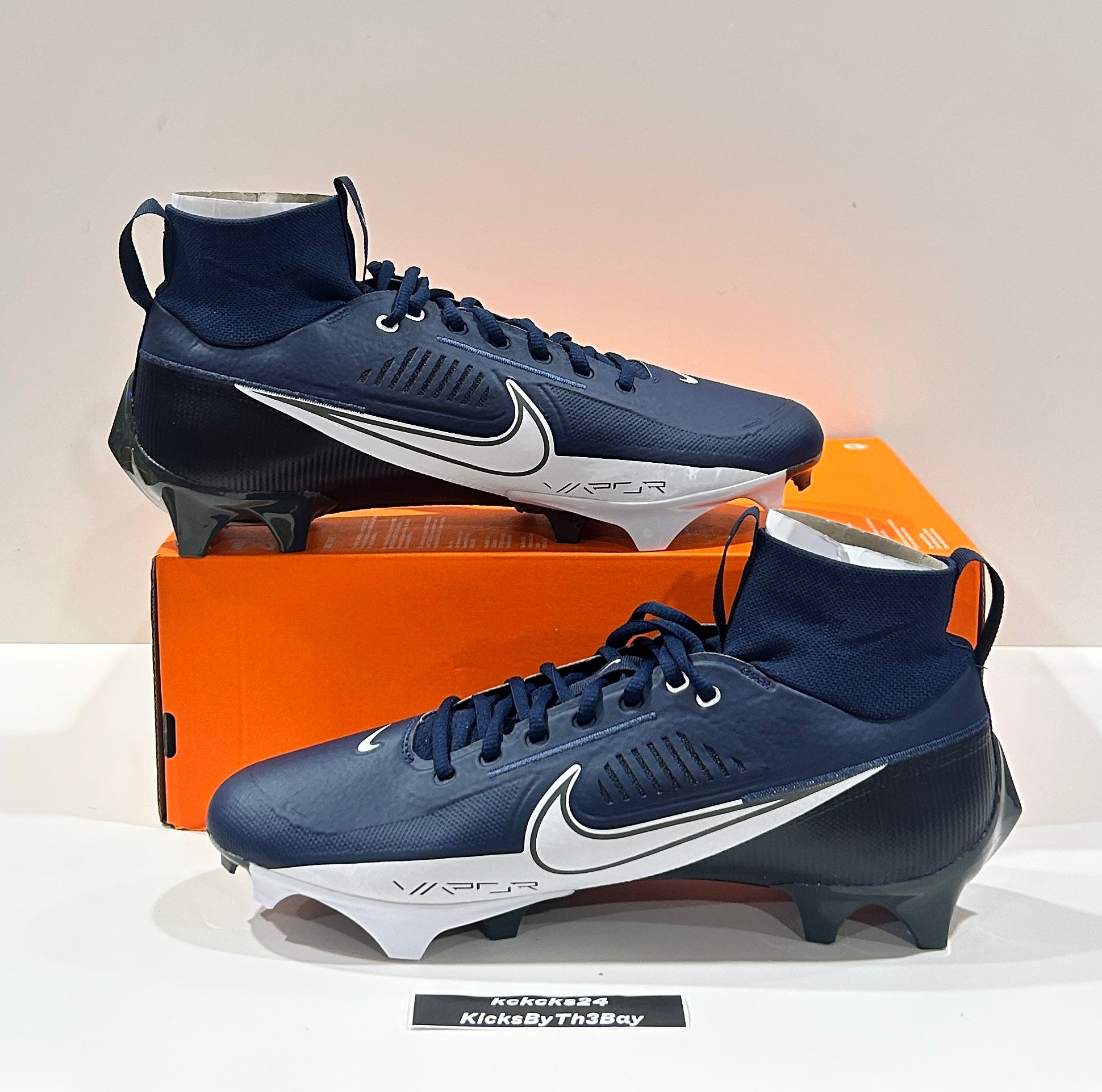 Nike Vapor Edge Pro 360 2 Football Cleats TB Navy Blue FN7759-400 Mens Size 7.5 Nike Vapor Edge Pro 360 for Sale | Authenticity Guaranteed  main image 4