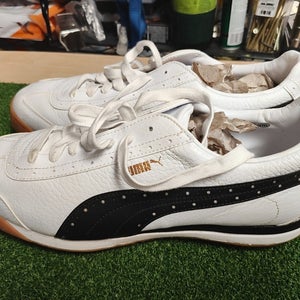 Puma PG Roma Golf Shoes - Mens White/Black SZ 11.5