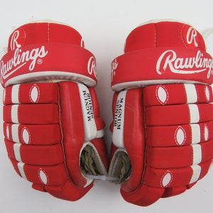 Vintage Red White Rawlings 979 Ice Hockey Player Gloves 14.5"