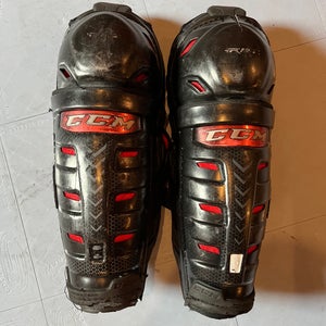 Senior CCM JetSpeed 14" Shin Pads (Used) - No Liners and Left Crack