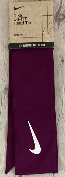 Nike Adjustable Head Tie DriFIT Moisture Wicking Four Way Stretch Fabric Purple