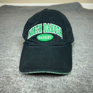 North Dakota Sioux Mens Hat Strap Back Black Green Cap Hockey College NCAA Dad