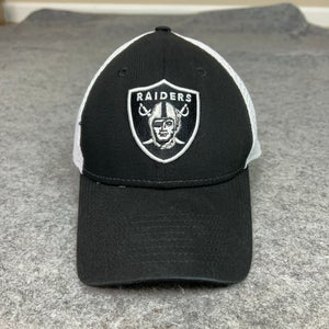 Oakland Raiders Mens Hat Medium Flex Black White New Era Cap Football NFL Logo