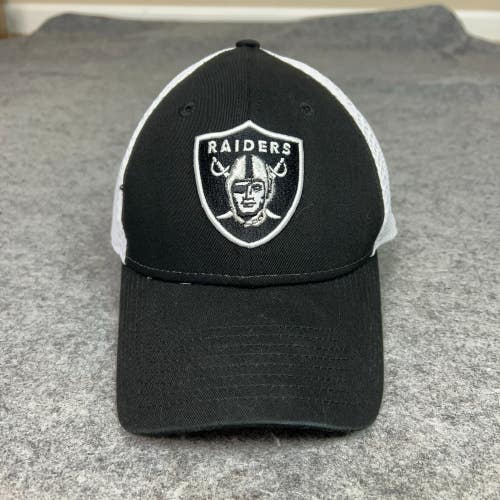 Oakland Raiders Mens Hat Medium Flex Black White New Era Cap Football NFL Logo