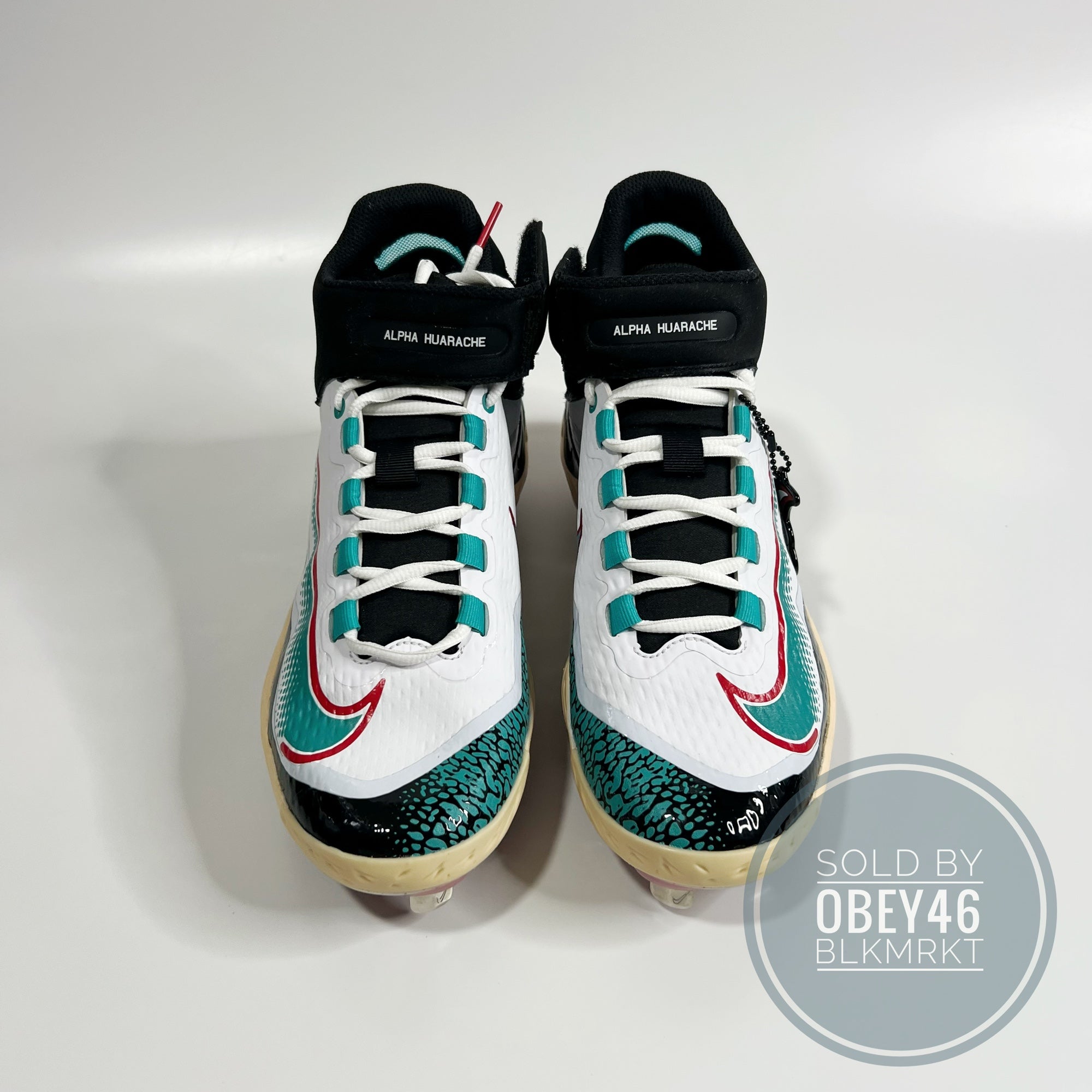 Nike Alpha Huarache Elite 4 High Cleats Paul Goldschmidt PE FZ7344-101 MEN Sz 12 Size 14 - Nike Men Alpha Huarache Elite 4 High Paul  main image 4