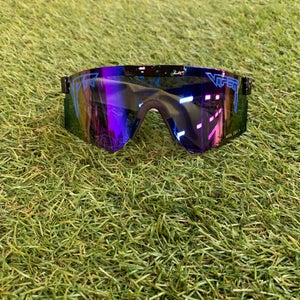 Black Frame with Blue Mirror Lens ANSI Z87 Pit Viper Safety Sunglasses PV61