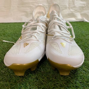White Men's Size M 12.5 (W 13.5) Adult Adidas Adizero Afterburner Footwear Molded Cleats (New)
