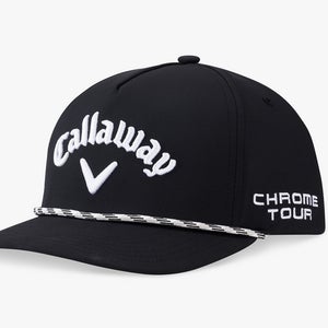 NEW 2025 Callaway Tour Authentic Rope Black Adjustable Snapback Golf Hat/Cap