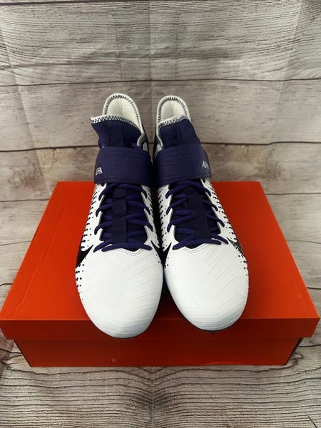 Nike Alpha Menace Pro 2 Mid White/Purple Football Cleats  display picture 1