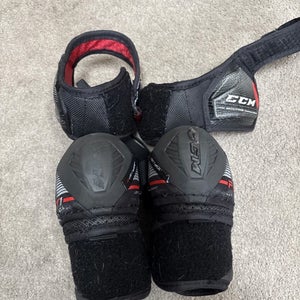 CCM Tacks Red & Black JR Medium Hockey Elbow Pads JDP Cap