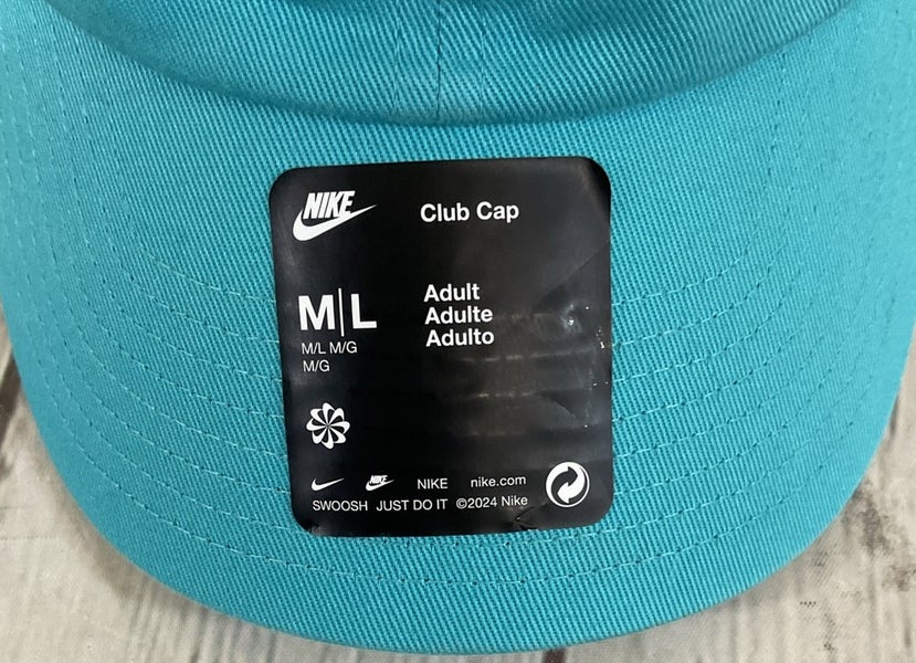 Nike Adult Teal Club Cap Sustainable Recycled Material Unstructured Shell