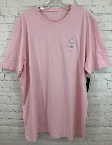 Travis Mathew Men's DUSTY SAND Cotton Golf T-Shirt Pink Rose XXL 2XL
