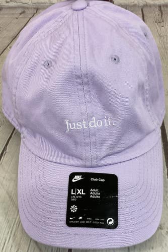 Nike Just Do It Slogan Club Cap Unisex Adults Move To Zero Five Panel Top Lilac