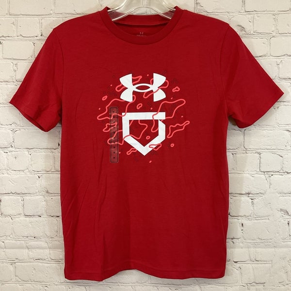 Under Armour 1377687 Boy's Loose Baseball T-Shirt Red YMD Youth Medium