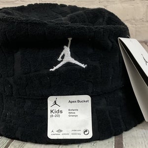 Nike Jordan Kids Black Apex Bucket Hat UV Reflective UPF 40 Embroidered Logo