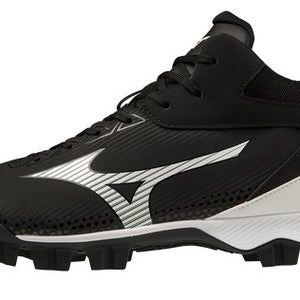 Black Men's Size M 8.0 (W 9.0) Adult Mizuno Mid Top Molded Cleats (New)